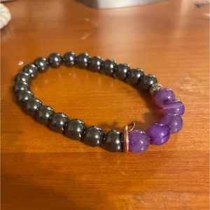 purple and black bracelet
